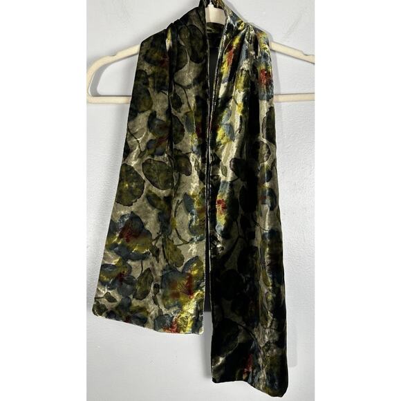 Morgan & Oates Women’s Velvet Scarf Abstract Floral Soft/Earthy/artistic/velvety - Picture 2 of 7